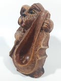 Vintage Syroco "Give Your Pipe A Rest" Dog Shaped 6" Tall Heavy Wood Pipe Rest