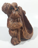 Vintage Syroco "Give Your Pipe A Rest" Dog Shaped 6" Tall Heavy Wood Pipe Rest