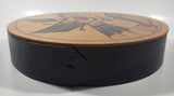 Vintage Clarence A. Wells Eagle and Salmon Themed 10 1/2" Bent Wood Aboriginal Drum Art