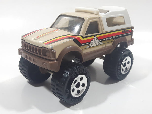 Vintage 1983 Buddy L Corp Mountain Masher Pickup Truck Light Brown Beige Pressed Steel Die Cast Toy Car Vehicle Made in Macau