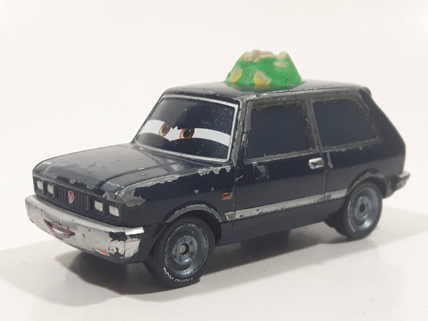 Mattel Disney Pixar Alexander Hugo with Green Party Hat Victor Black Die Cast Toy Car Vehicle Busted Hat