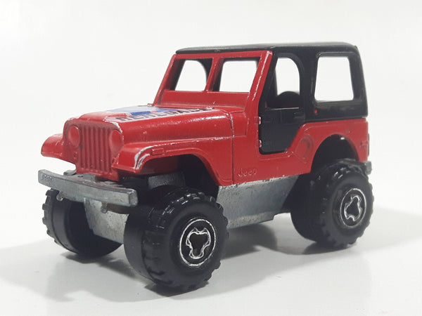 Majorette No. 290 & No. 244 Jeep CJ 4x4 Red 1/54 Scale Die Cast Toy Car Vehicle