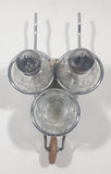 Vintage Celtic Brand Metal Cart Holder 6 1/2" Salt and Pepper Shaker Set with Sugar Jar
