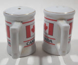 Canada Flag Themed Ceramic Salt and Pepper Shaker Set