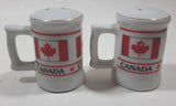 Canada Flag Themed Ceramic Salt and Pepper Shaker Set