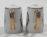 Vintage Walt Disney Productions Disneyland Castle Themed Victorian Lady and Police Officer Teapot Shaped Porcelain 2 1/4" Tall Salt and Pepper Shaker Set