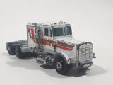 Vintage Yatming Kenworth Semi Tractor Truck 'White Wheels' White Die Cast Toy Car Vehicle