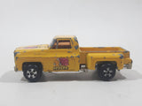 Vintage Chevy Stepside Truck "Apache" Yellow Die Cast Toy Car Vehicle Made in Hong Kong