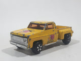 Vintage Chevy Stepside Truck "Apache" Yellow Die Cast Toy Car Vehicle Made in Hong Kong