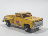 Vintage Chevy Stepside Truck "Apache" Yellow Die Cast Toy Car Vehicle Made in Hong Kong