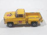 Vintage Chevy Stepside Truck "Apache" Yellow Die Cast Toy Car Vehicle Made in Hong Kong