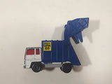 Vintage 1979 Lesney Matchbox Superfast No. 36 Colectomatic Refuse Truck White and Blue Garbage Pickup Die Cast Toy Car Vehicle with Sliding Compactor