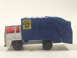 Vintage 1979 Lesney Matchbox Superfast No. 36 Colectomatic Refuse Truck White and Blue Garbage Pickup Die Cast Toy Car Vehicle with Sliding Compactor