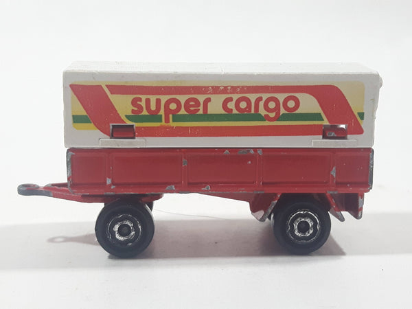 Vintage Majorette Super Cargo Trailer #2124400 Red and White Die Cast Toy Car Vehicle