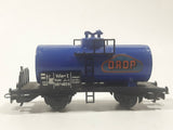 Kleinbahn HO Scale OROP Tanker Tank Wagon Car Blue and Black Plastic and Metal Train Car Vehicle Made in Austria