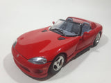 Burago Dodge Viper RT/10 Red 1/24 Scale Die Cast Toy Car Vehicle with Opening Doors and Hood Crack in Windshield