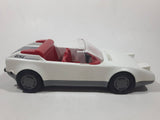 Vintage 1987 Geobra Playmobil 3758 GSL White Plastic Toy Sports Car Vehicle with Flip Up Head Lights and Opening Trunk Engine Bay
