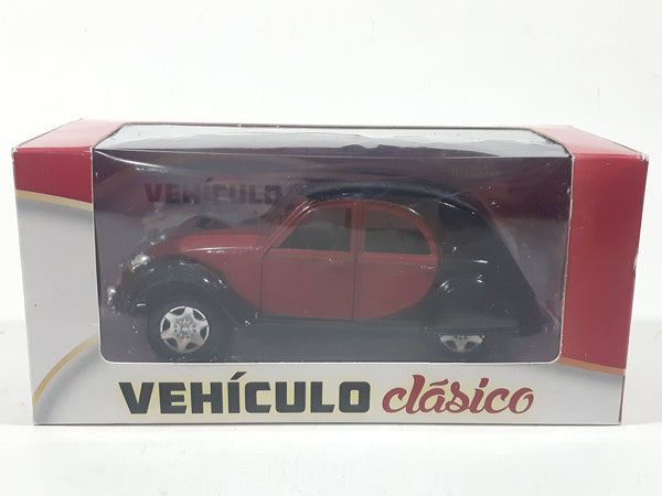 Playjocs Vehiculo Clasico Citroen 2CV Dark Red and Black 4 1/2" Long Die Cast Toy Car Vehicle New in Box
