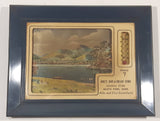 Vintage Mike's Save-A-Dollar Store General Store Meath Park Saskatchewan Mike and Elsie Ewanchyna Copper, Gold, Silver Foil Themed Lake Picture 6 1/2" x 8 1/2" Plastic Framed Advertising Thermometer