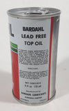 Vintage World Famous Bardahl Top Oil Valve Lubricant Lead Free 6 Fl Oz. 170mL 3 7/8" Tall Metal Oil Can FULL
