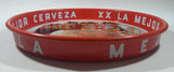Vintage Dos Equis XX La Mejor Cerveza 13 3/4" Diameter Round Metal Beverage Serving Tray