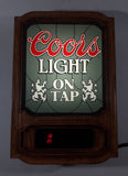 Vintage 1981 Adolph Coors Light On Tap Beer Light Up Electric 11" x 16" Digital Clock Wall Sign