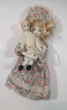 Vintage 10" Tall Doll Holding 5" Tall Small Doll Bendable Wire and Porcelain