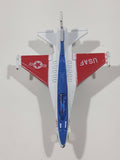 USAF F-16 Fighter Jet Red White Blue Pullback Motorized Friction Die Cast Toy Car Vehicle