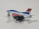 USAF F-16 Fighter Jet Red White Blue Pullback Motorized Friction Die Cast Toy Car Vehicle