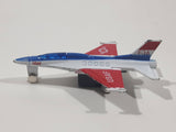 USAF F-16 Fighter Jet Red White Blue Pullback Motorized Friction Die Cast Toy Car Vehicle