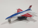 USAF F-16 Fighter Jet Red White Blue Pullback Motorized Friction Die Cast Toy Car Vehicle