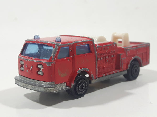 Vintage Majorette Pompier Fire Ladder Truck No. 207 Red 1/100 Scale Die Cast Toy Car Firefighting Rescue Emergency Vehicle