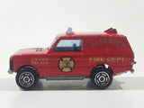1980s Majorette Range Rover Fire Dept. District 3 Red No. 246 1/60 Scale Die Cast Toy Car Emergency Vehicle w/ Hitch