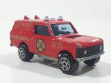 1980s Majorette Range Rover Fire Dept. District 3 Red No. 246 1/60 Scale Die Cast Toy Car Emergency Vehicle w/ Hitch