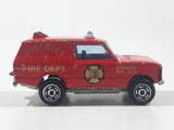 1980s Majorette Range Rover Fire Dept. District 3 Red No. 246 1/60 Scale Die Cast Toy Car Emergency Vehicle w/ Hitch