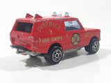 1980s Majorette Range Rover Fire Dept. District 3 Red No. 246 1/60 Scale Die Cast Toy Car Emergency Vehicle w/ Hitch