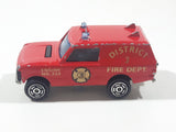 1980s Majorette Range Rover Fire Dept. District 3 Red No. 246 1/60 Scale Die Cast Toy Car Emergency Vehicle w/ Hitch