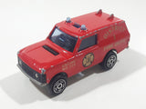 1980s Majorette Range Rover Fire Dept. District 3 Red No. 246 1/60 Scale Die Cast Toy Car Emergency Vehicle w/ Hitch