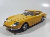 Burago 1966 Ferrari 275 GTB4 Yellow 1/24 Scale Die Cast Toy Car Vehicle with Opening Doors and Hood Missing Seats