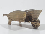 Vintage Miniature Dollhouse Sized 3 3/8" Long Brass Wheelbarrow 756157 Made in England