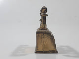 Vintage Miniature Dollhouse Sized 2" Tall Brass Rotary Telephone