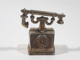 Vintage Miniature Dollhouse Sized 2" Tall Brass Rotary Telephone