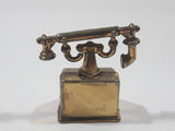 Vintage Miniature Dollhouse Sized 2" Tall Brass Rotary Telephone