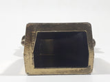 Vintage Miniature Dollhouse Sized 2" Tall Brass Rotary Telephone