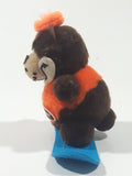 Vintage A&W Root Beer Bear Snowboarding 4" Tall Plush Stuffed Character Hanging Christmas Tree Ornament