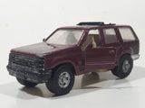 Maisto Ford Explorer Burgundy 1/42 Scale Pullback Motorized Friction Die Cast Toy Car Vehicle with Opening Doors Wheel Damage