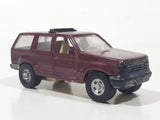 Maisto Ford Explorer Burgundy 1/42 Scale Pullback Motorized Friction Die Cast Toy Car Vehicle with Opening Doors Wheel Damage