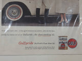 Vintage 1957 September 28th Gulf Pride The World's Finest Motor Oil Woman in White Talking to Man Next to White Studebaker 10 1/2" x 13 5/8" Print Ad