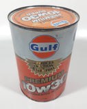 Vintage Gulf Saves Fuel Premium 10w30 Super Hydro Treated 1 Litre Motor Oil Metal Can FULL