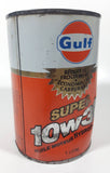 Vintage Gulf Saves Fuel Premium 10w30 Super Hydro Treated 1 Litre Motor Oil Metal Can FULL